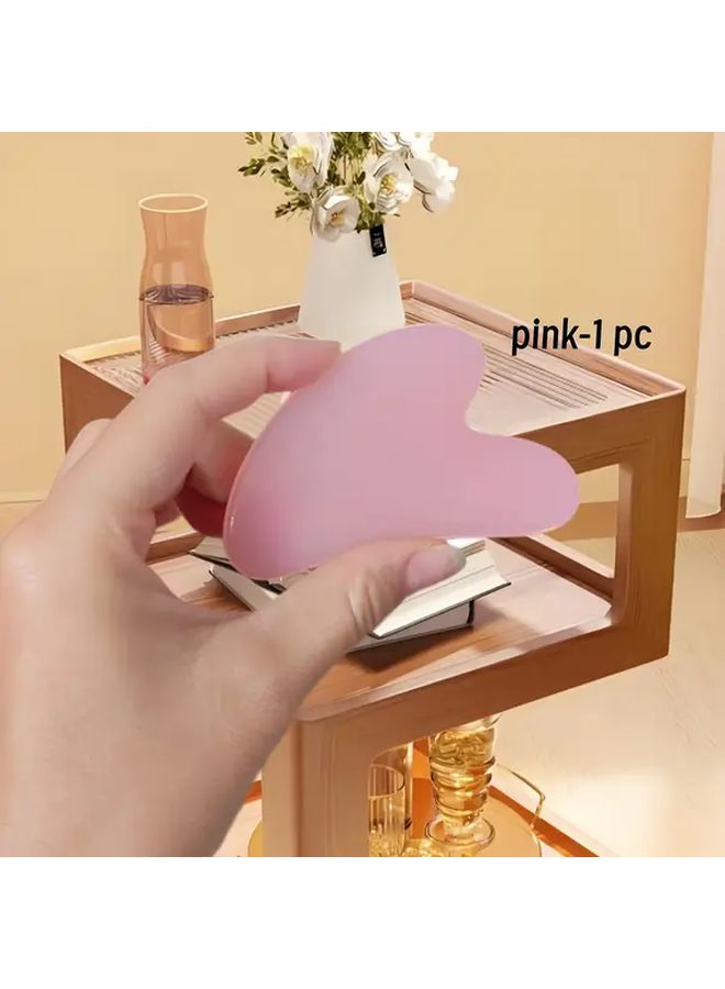Pink Gua Sha Massage Tool For Face And Body Easy Clean Plastic Surface - Image 2